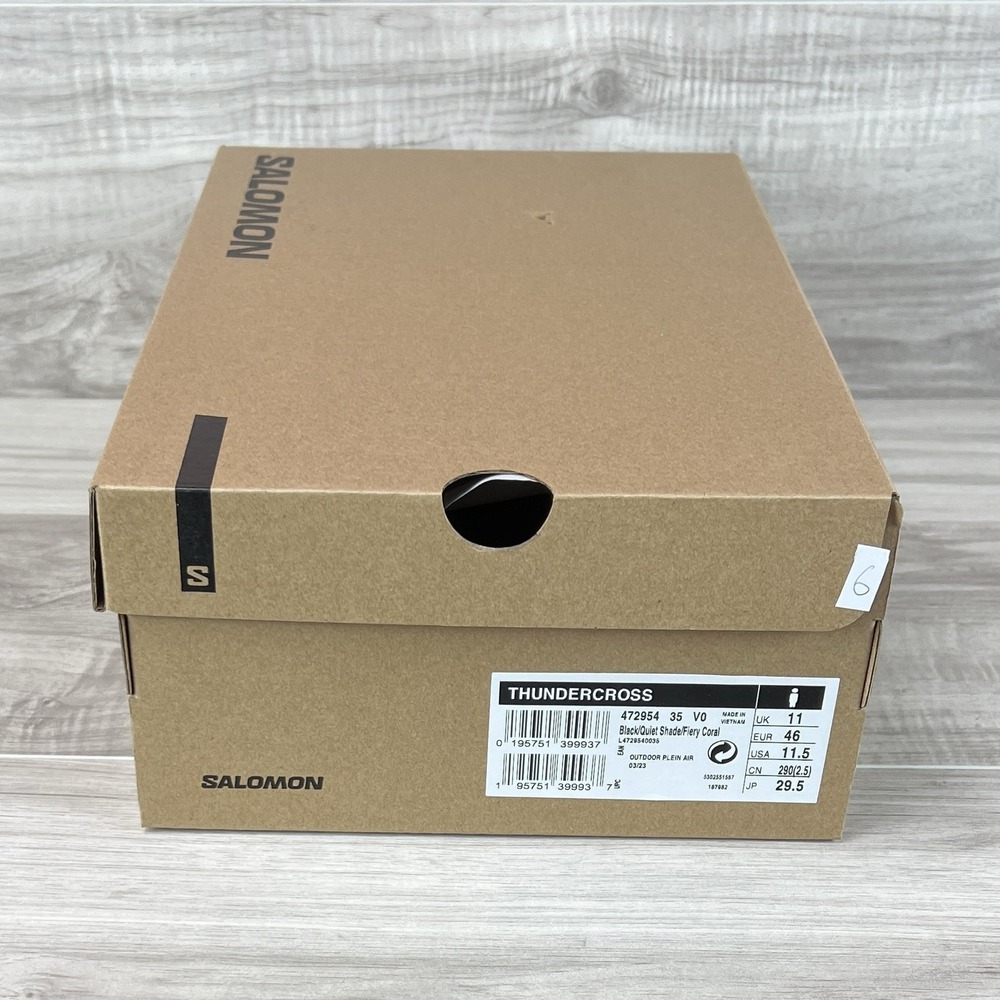 Salomon Thundercross Men's Sz 11.5 Trail Running Shoe Black Yellow Orange 472954 - Picture 9 of 10